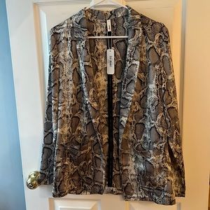 Snakeskin relaxed blazer